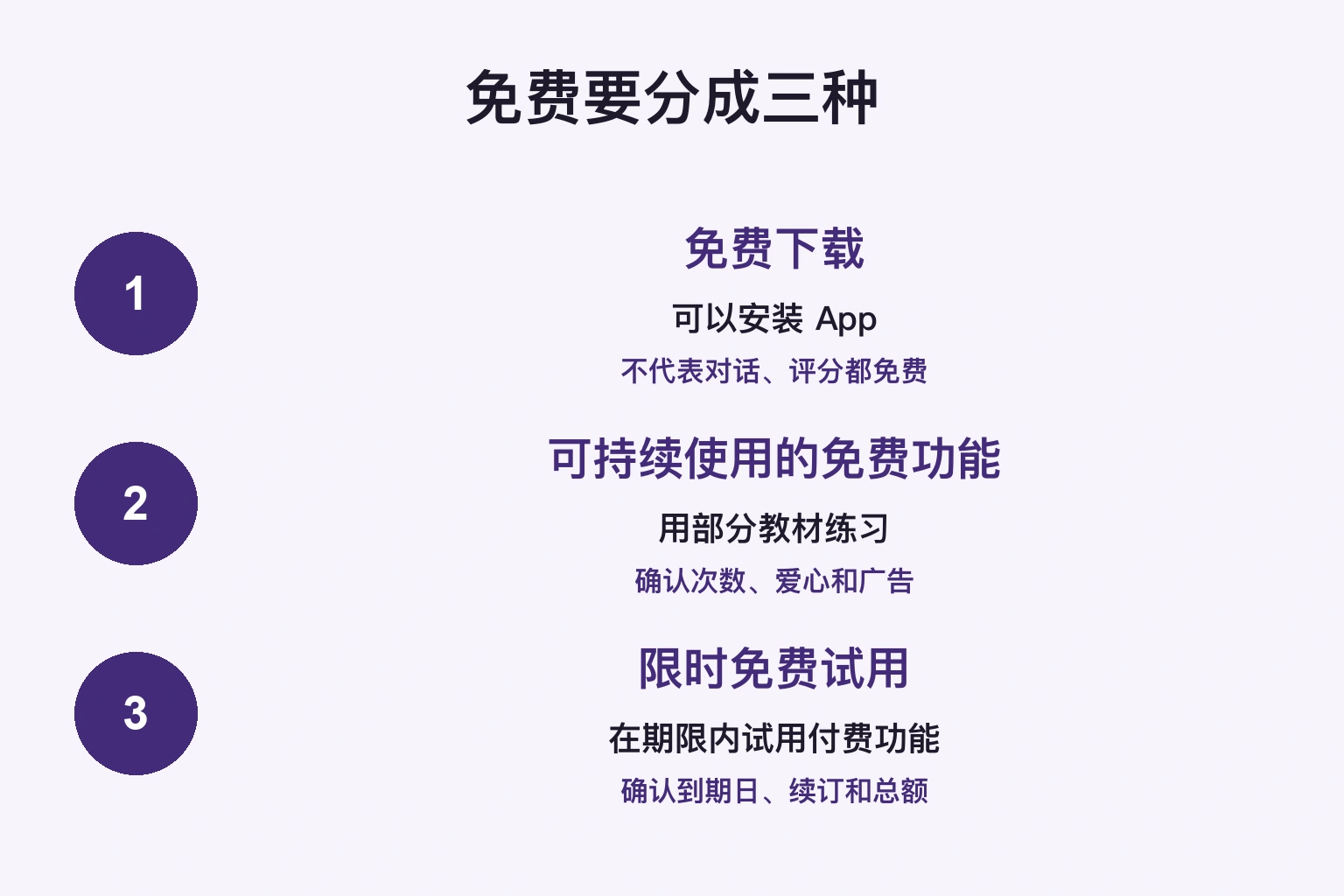 免费下载、部分持续免费、限时试用，需要分开比较。