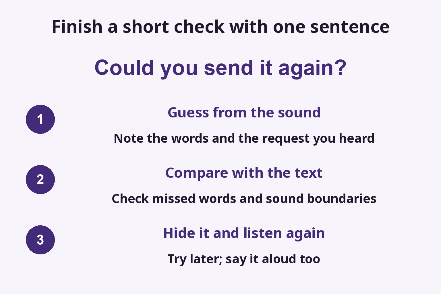 Finish a short check with one sentence