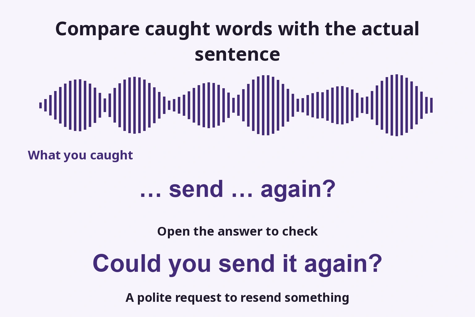 Compare caught words with the actual sentence