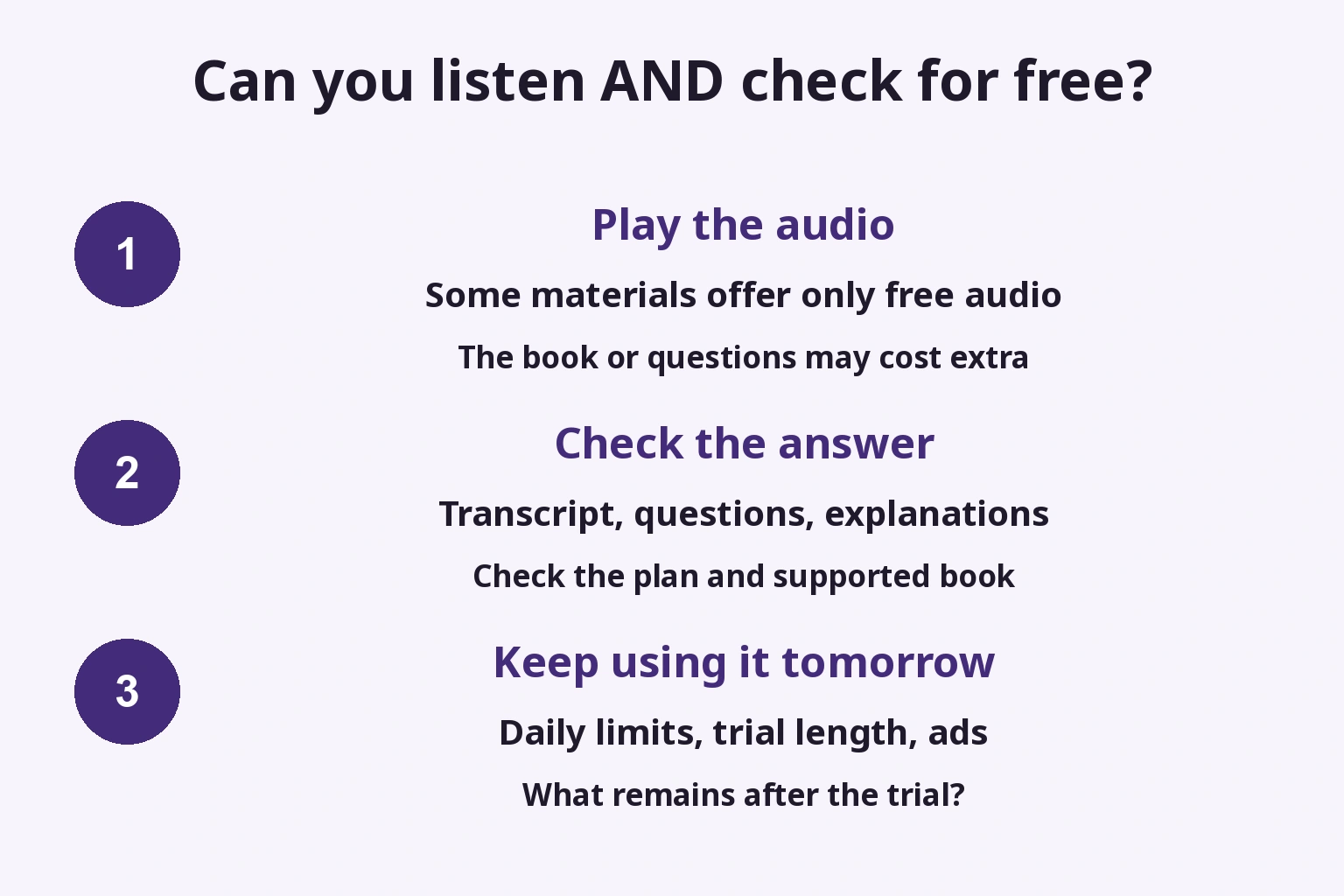 Can you listen AND check for free?
