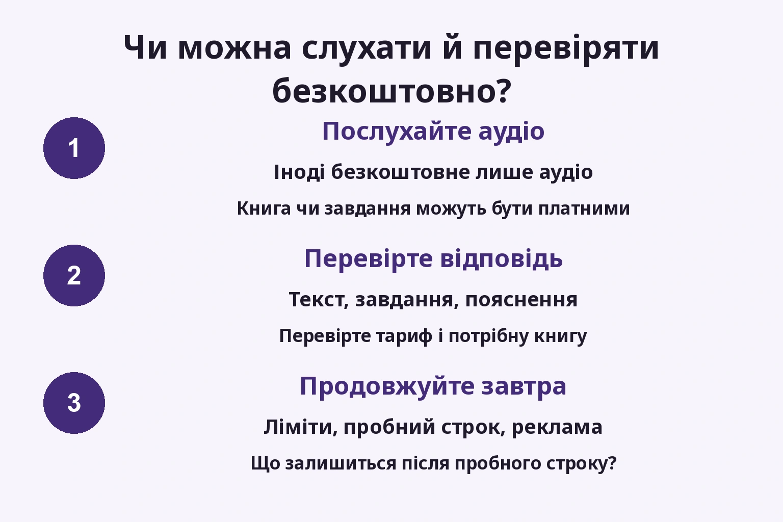Чи можна слухати й перевіряти безкоштовно?