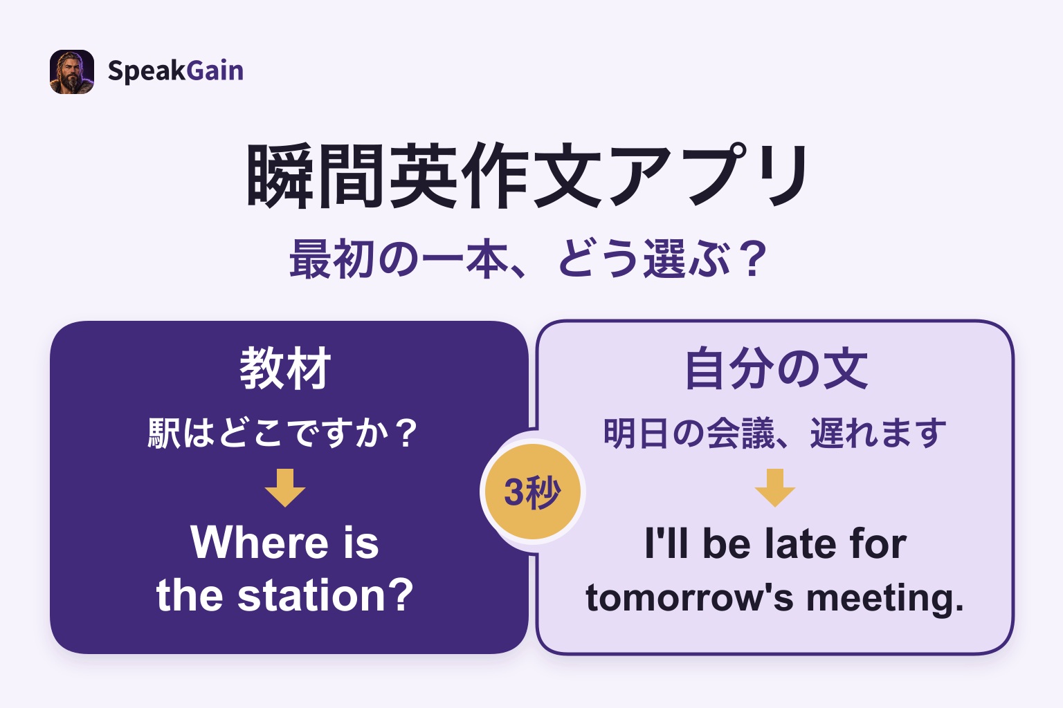 瞬間英作文アプリを練習の目的に合わせて選ぶ