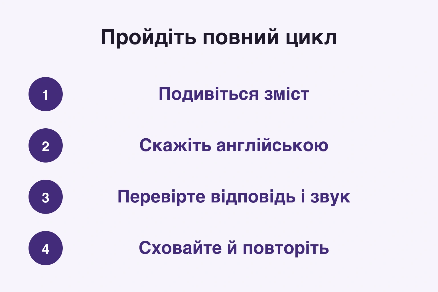 Зміст, мовлення, перевірка й повторення без видимої відповіді.