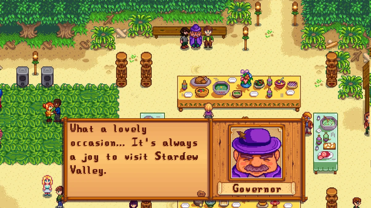 Свято Stardew Valley з англійською реплікою губернатора