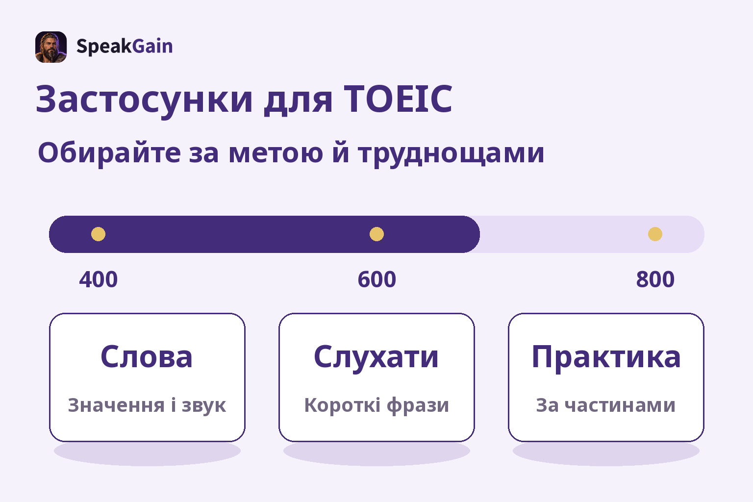 Застосунки для TOEIC — Обирайте за метою й труднощами