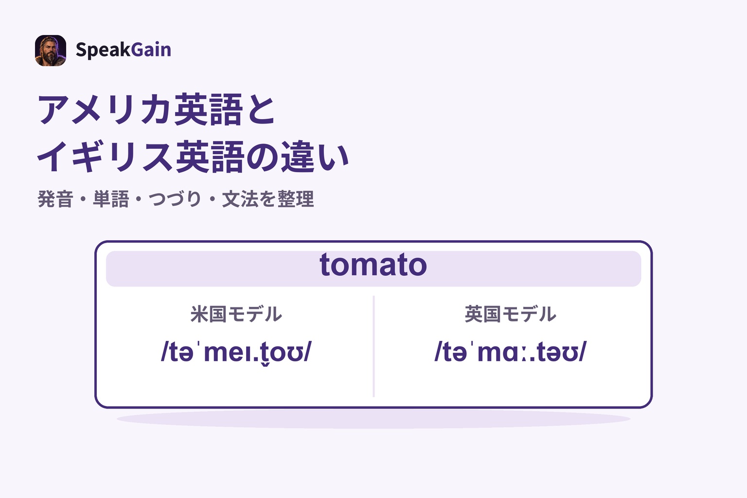 tomatoの米国モデルと英国モデルを、同じカードのIPAで比較