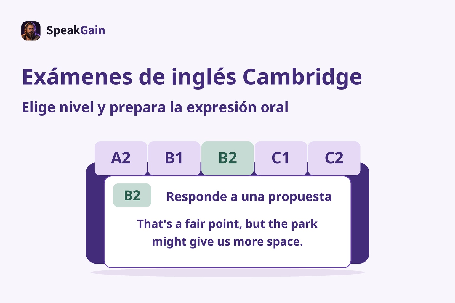 Separadores A2 a C2 con una tarjeta B2 que muestra una respuesta completa a una propuesta