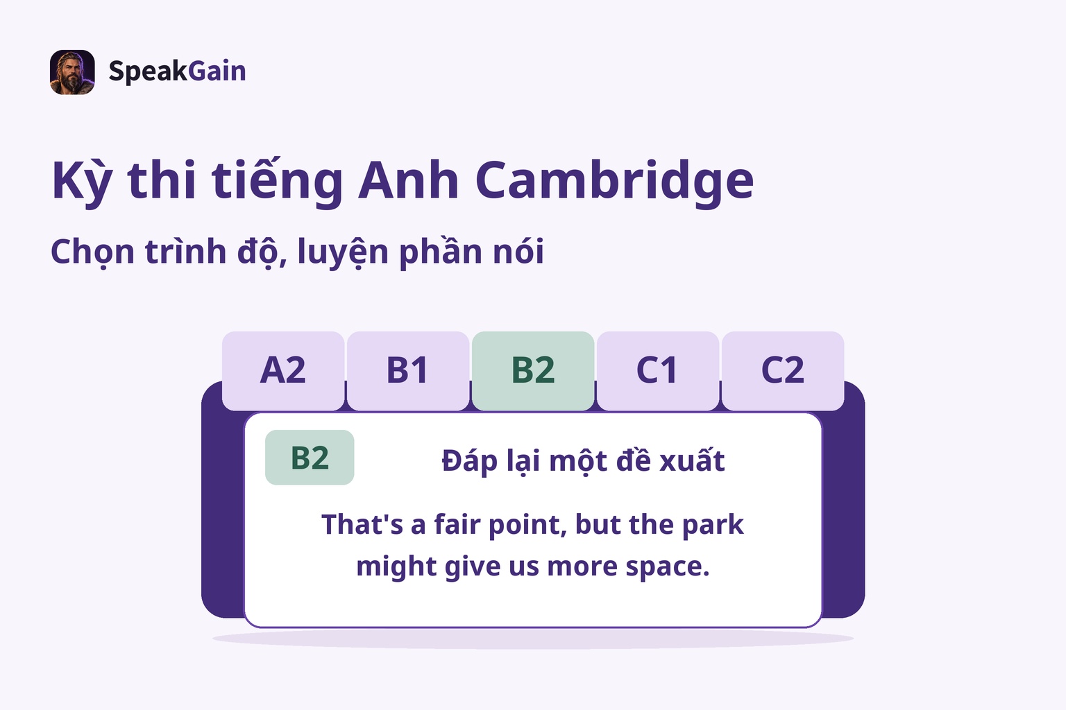 Các thẻ phân loại A2 đến C2 và thẻ B2 có đầy đủ câu đáp lại bạn cùng thi