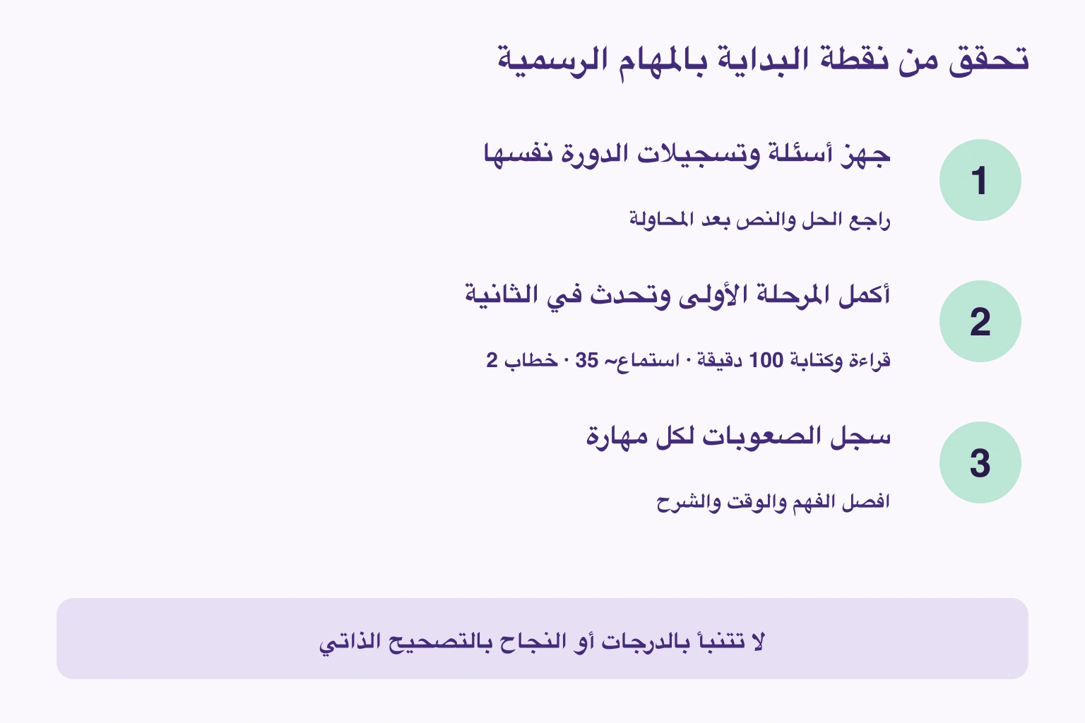 تحقق من نقطة البداية بالمهام الرسمية
