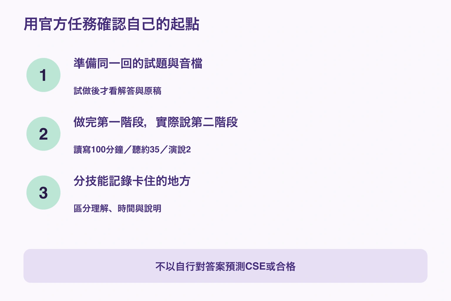 用官方任務確認自己的起點
