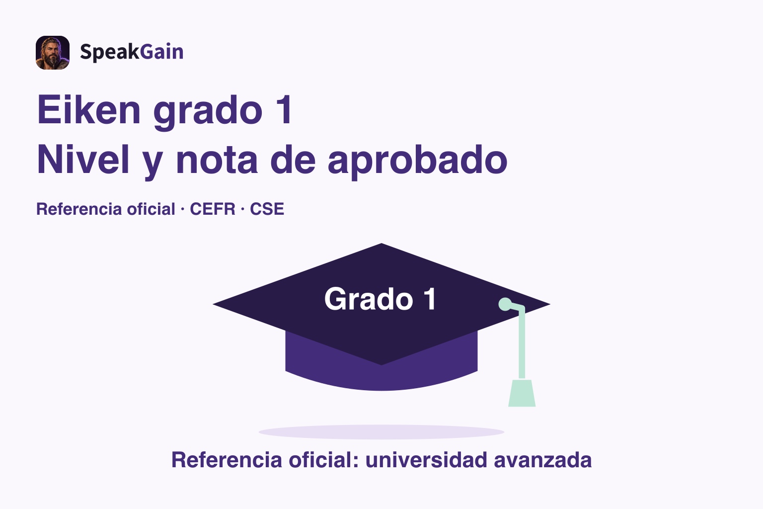 Birrete con la etiqueta grado 1 y la referencia universitaria avanzada oficial
