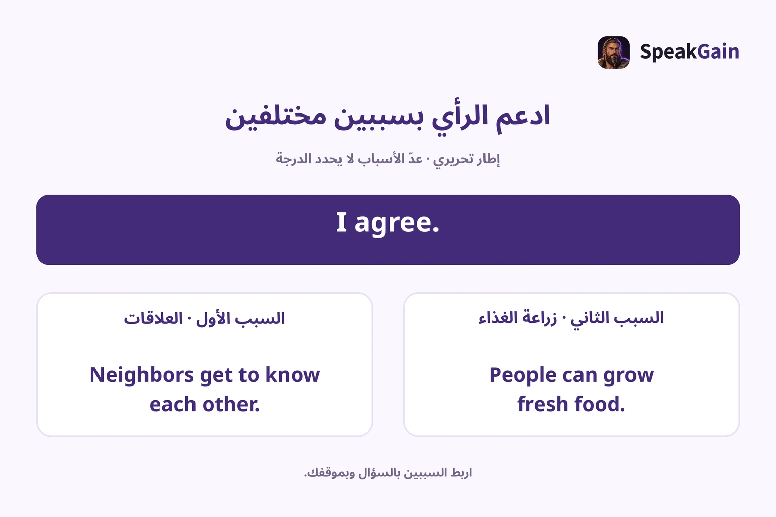 العلاقات وزراعة الغذاء سببان مختلفان يدعمان الرأي