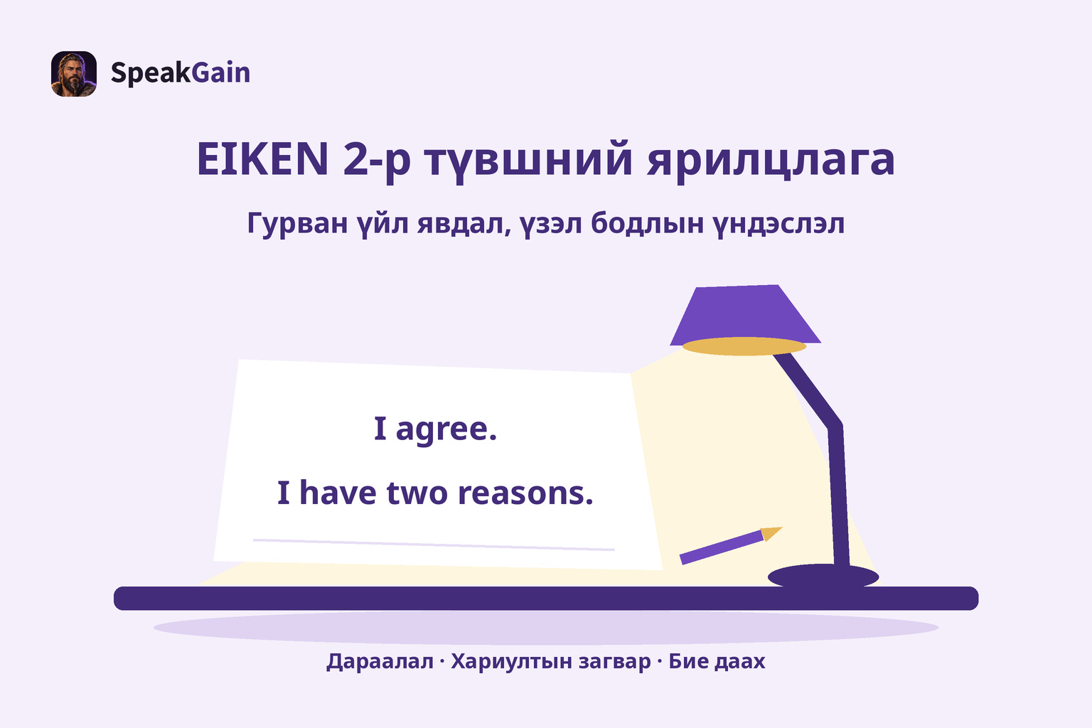 I agree болон I have two reasons гэсэн хоёр мөртэй цаасыг гэрэлтүүлэх ширээний гэрэл