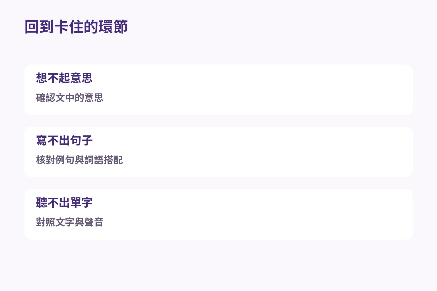 依意思、用法或聲音的困難決定回顧環節的編輯部建議