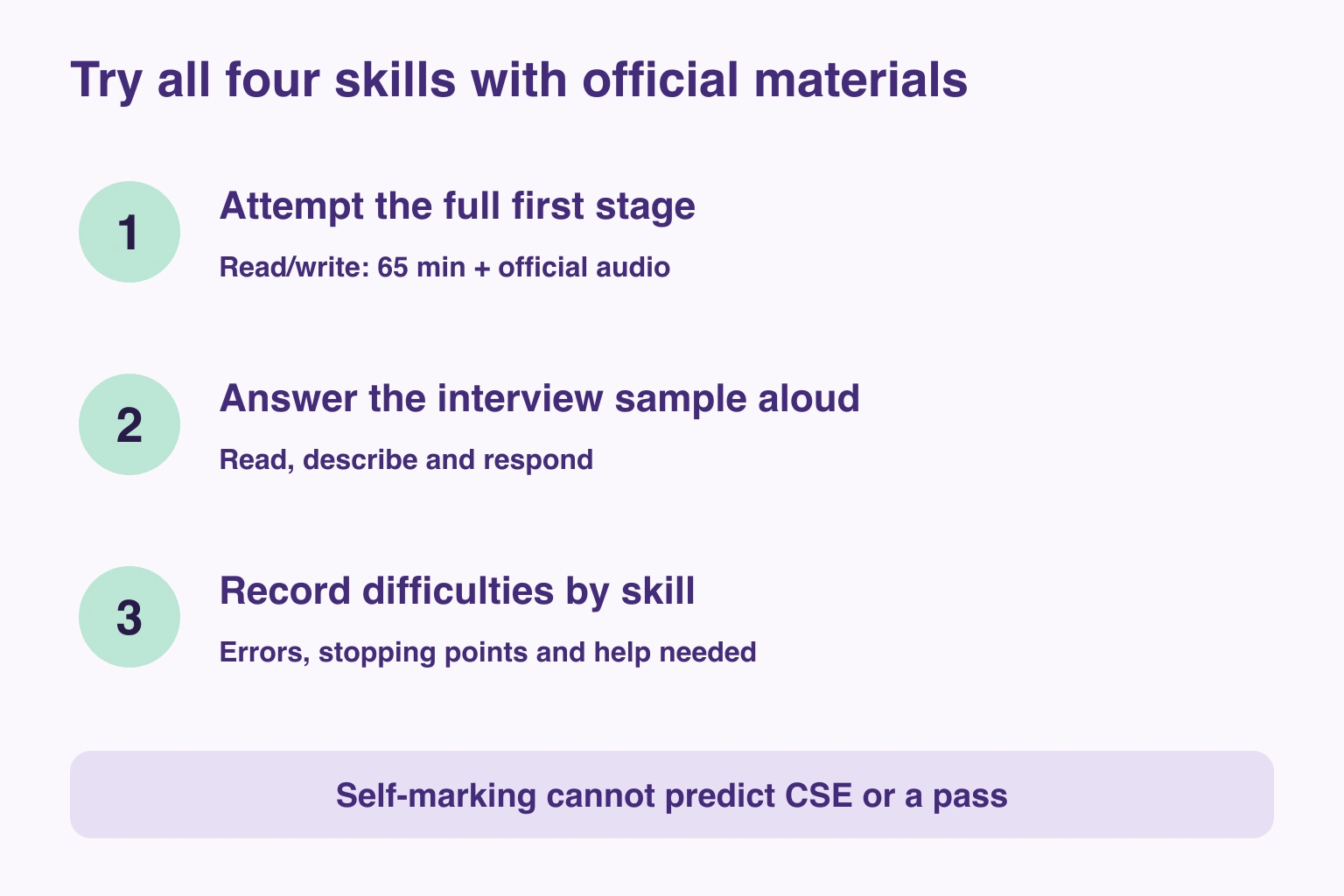 Try all four skills with official materials