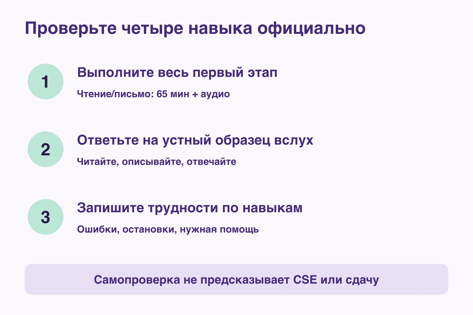 Проверьте четыре навыка официально