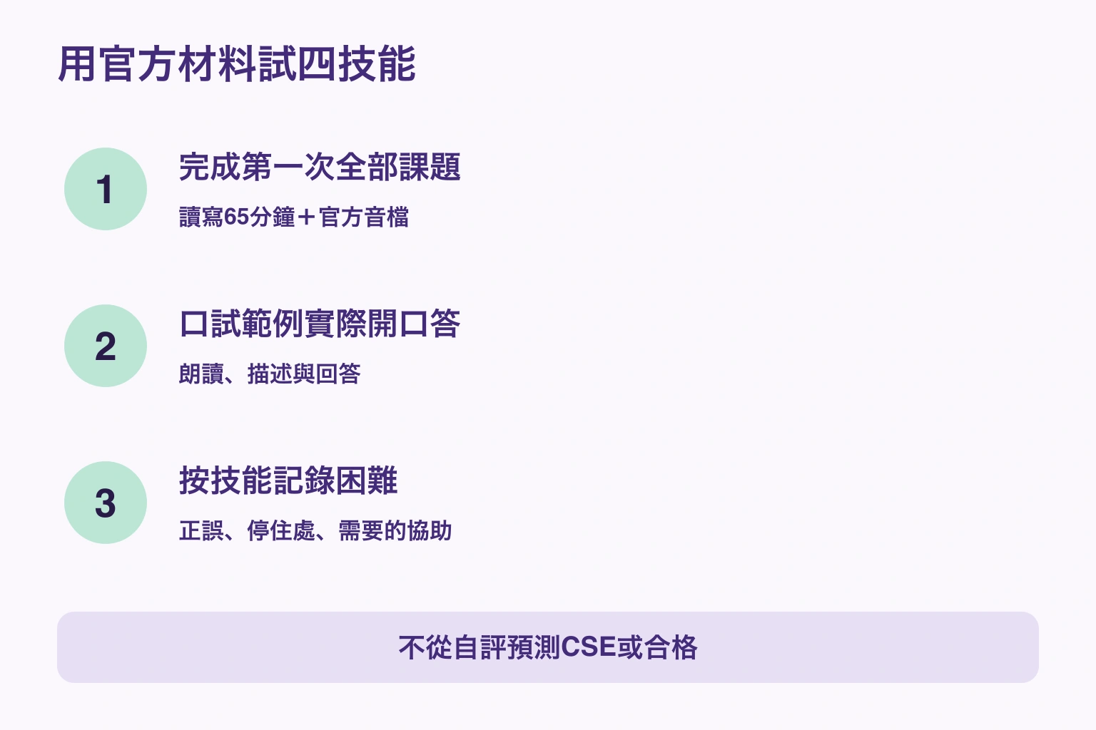 用官方材料試四技能