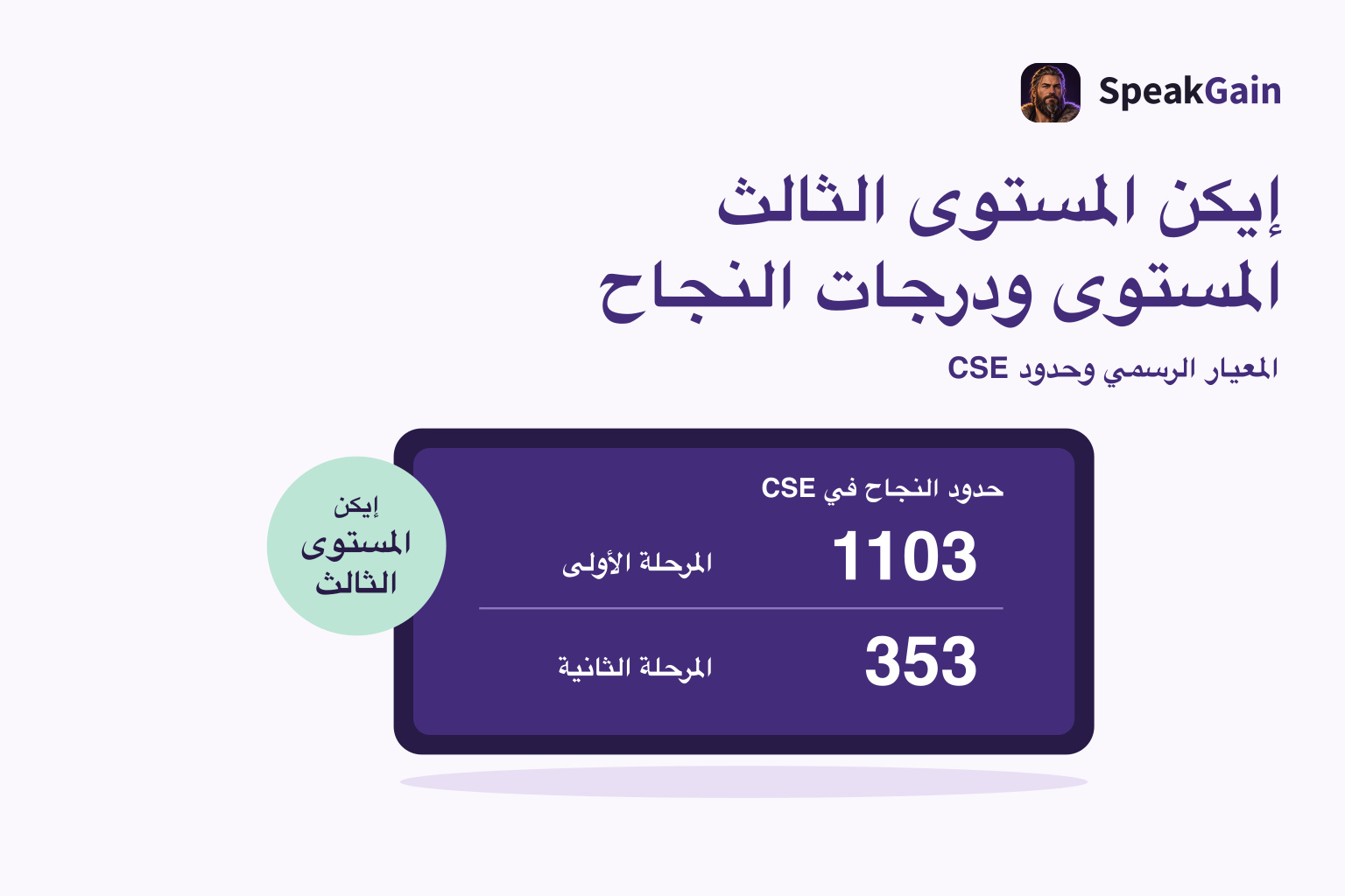 شارة إيكن المستوى الثالث ولوحة CSE: المرحلة الأولى 1103 والثانية 353