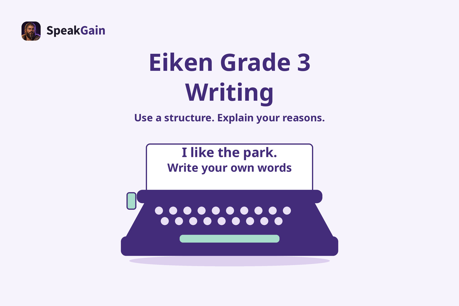 A typewriter with a short English sentence on its paper, illustrating writing your own reasons