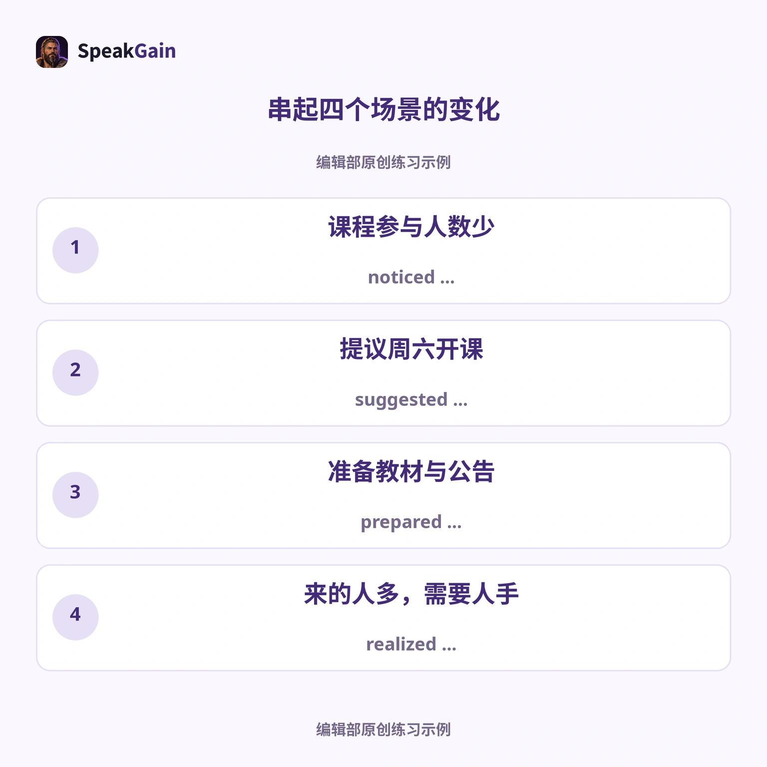 原创情境的四个变化，不是复现官方题卡。