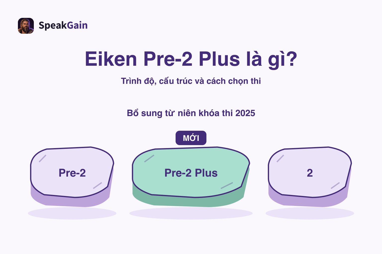 Ba phiến đá cho Pre-2, Pre-2 Plus và cấp 2, với phiến ở giữa được tô nổi bật