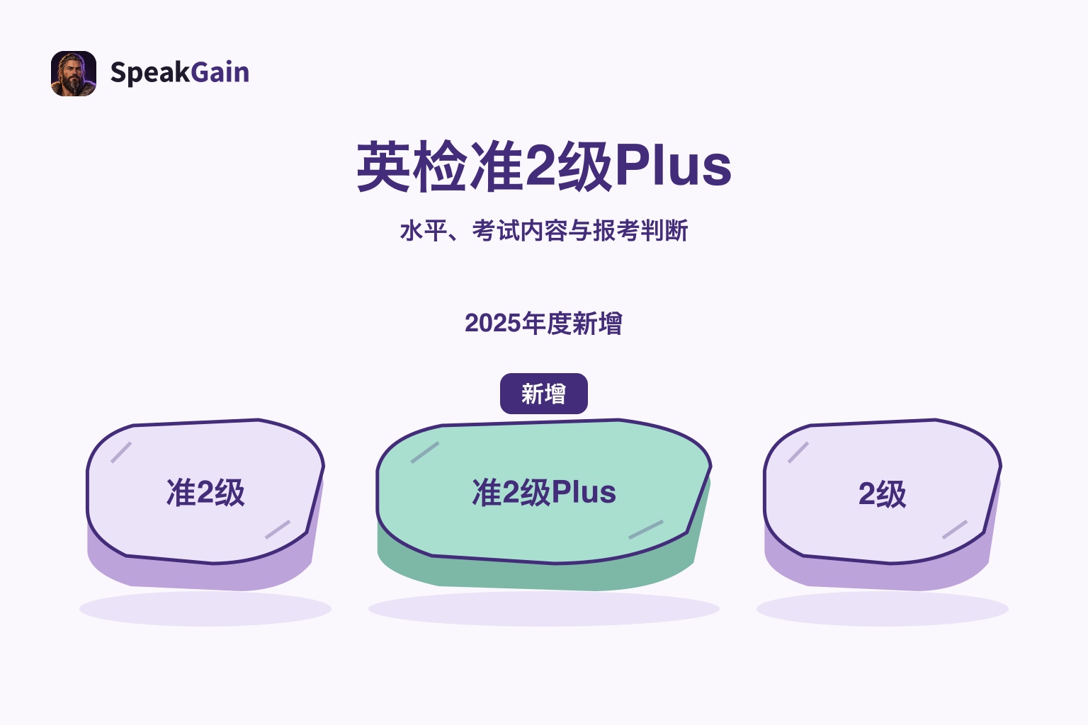 准2级、准2级Plus和2级三块踏脚石,中央一块用不同颜色突出