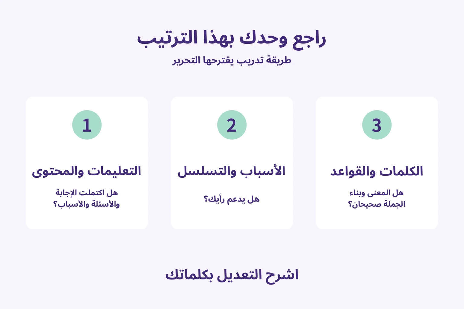 راجع وحدك بهذا الترتيب
