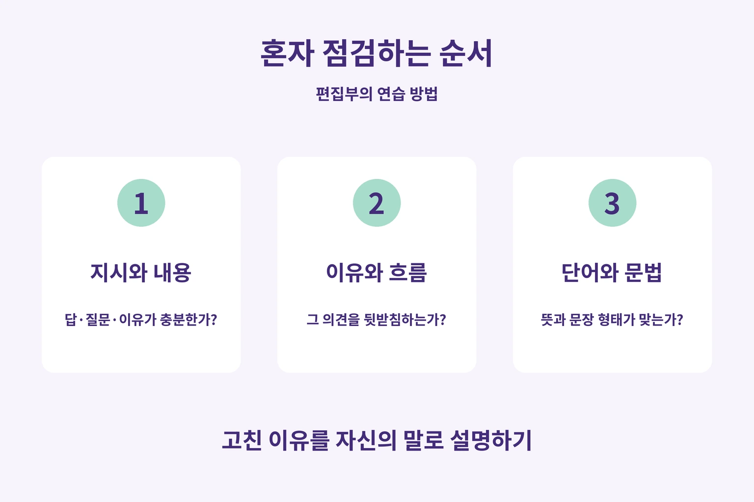 혼자 점검하는 순서