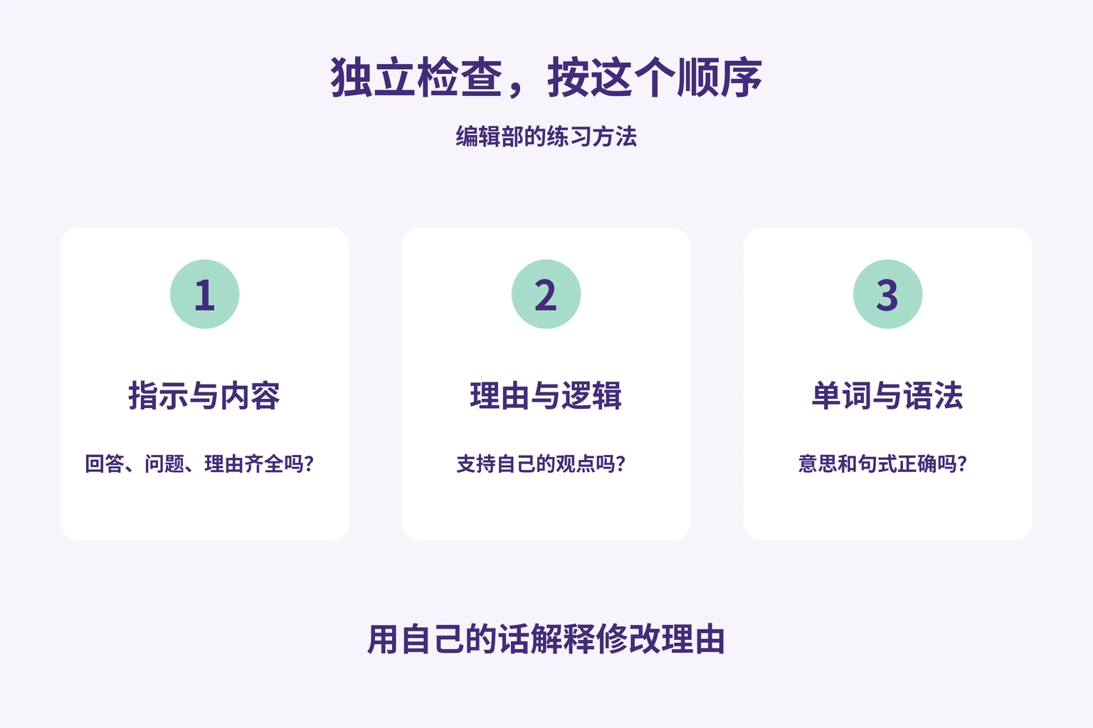 独立检查，按这个顺序
