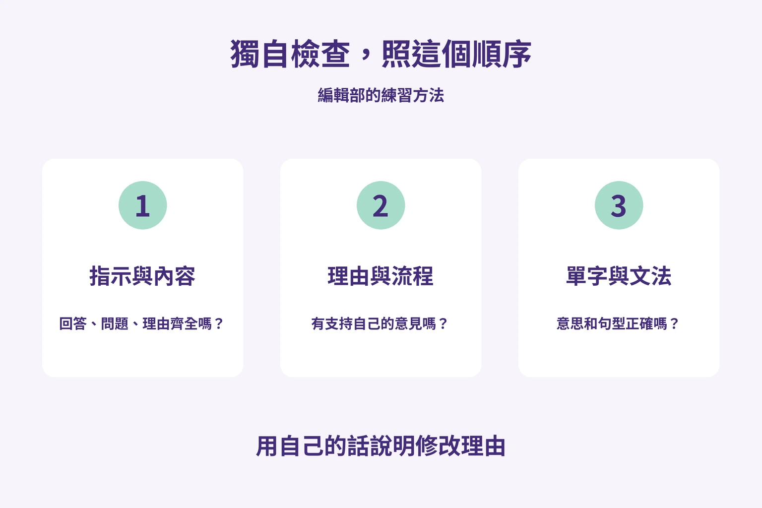 獨自檢查，照這個順序
