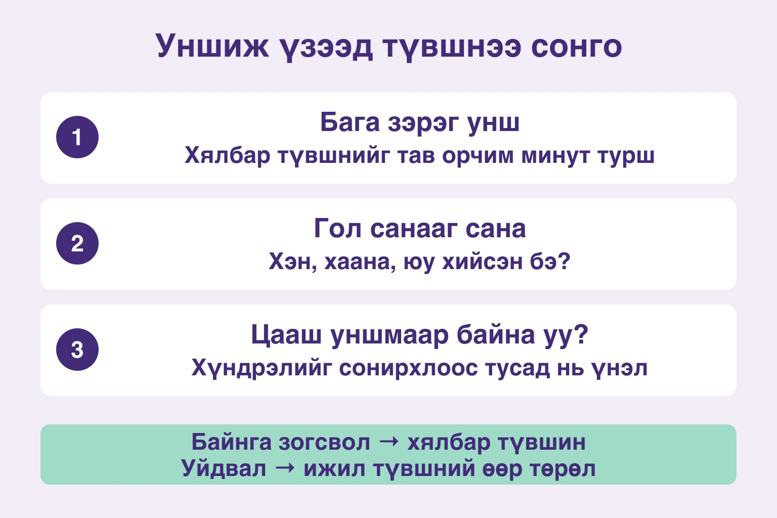 Бага зэрэг уншаад гол санааг санаж, хүндрэл ба сонирхлыг тусад нь үнэлэх