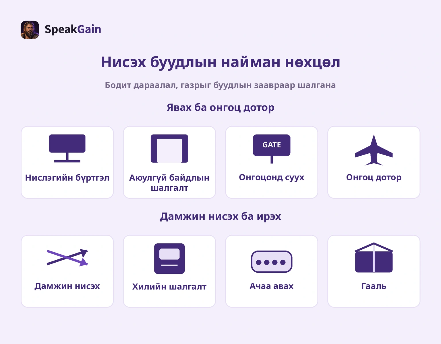 Явах, ирэх ажлаар ялгасан найман нөхцөл