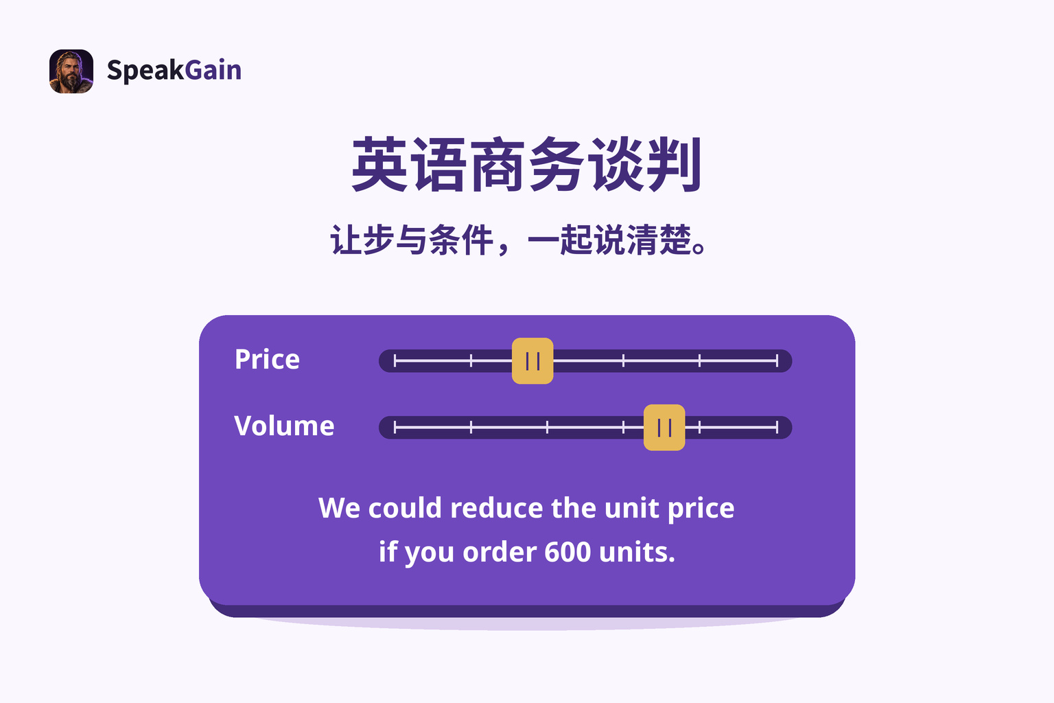 价格与数量滑块面板上,保留600个订购条件的英文降低单价提案