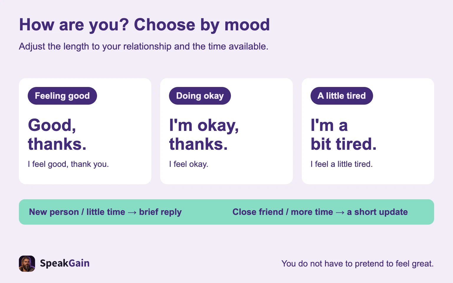 How are you? Choose by mood