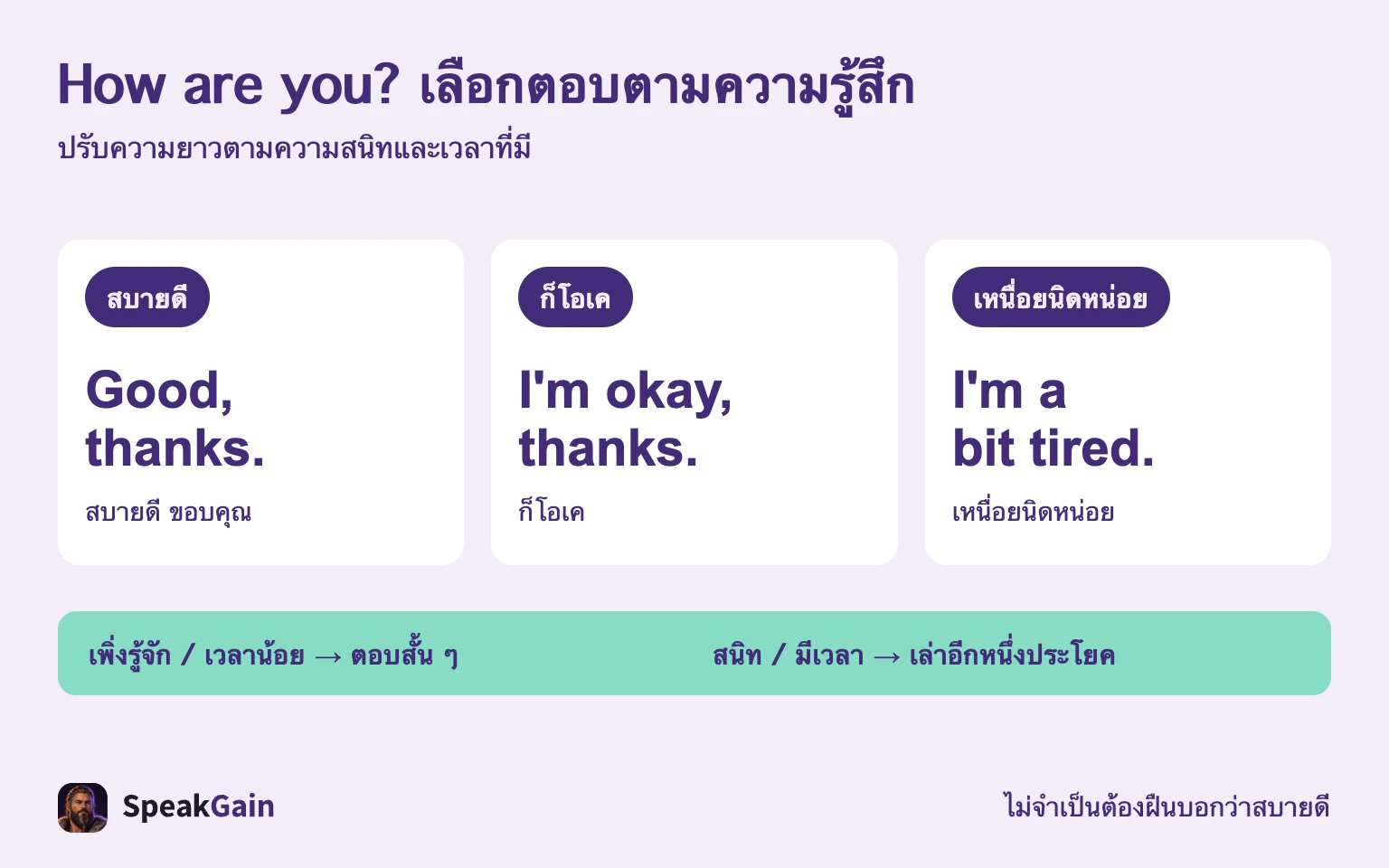 How are you? เลือกตอบตามความรู้สึก
