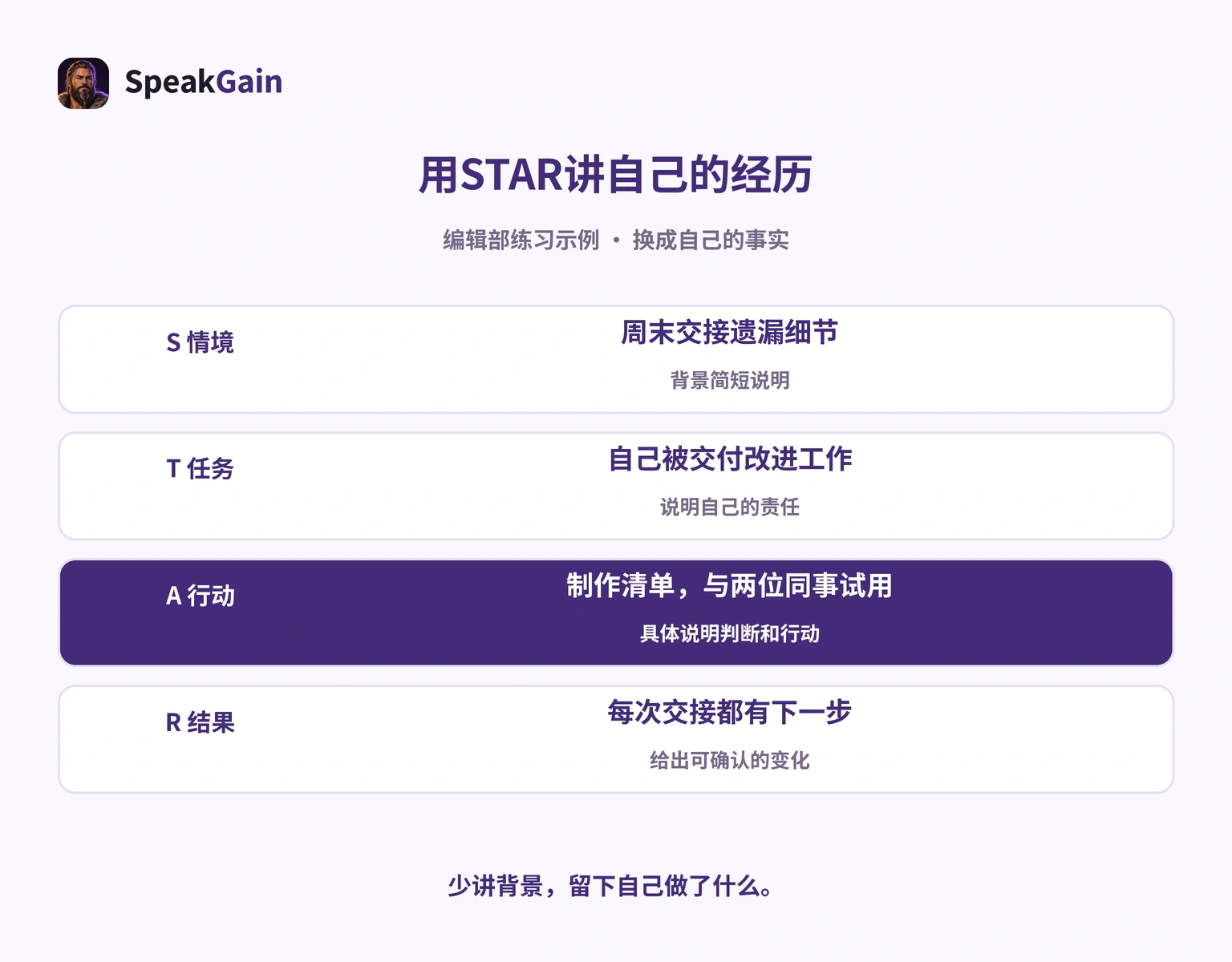 用交接改进的虚构例子整理STAR
