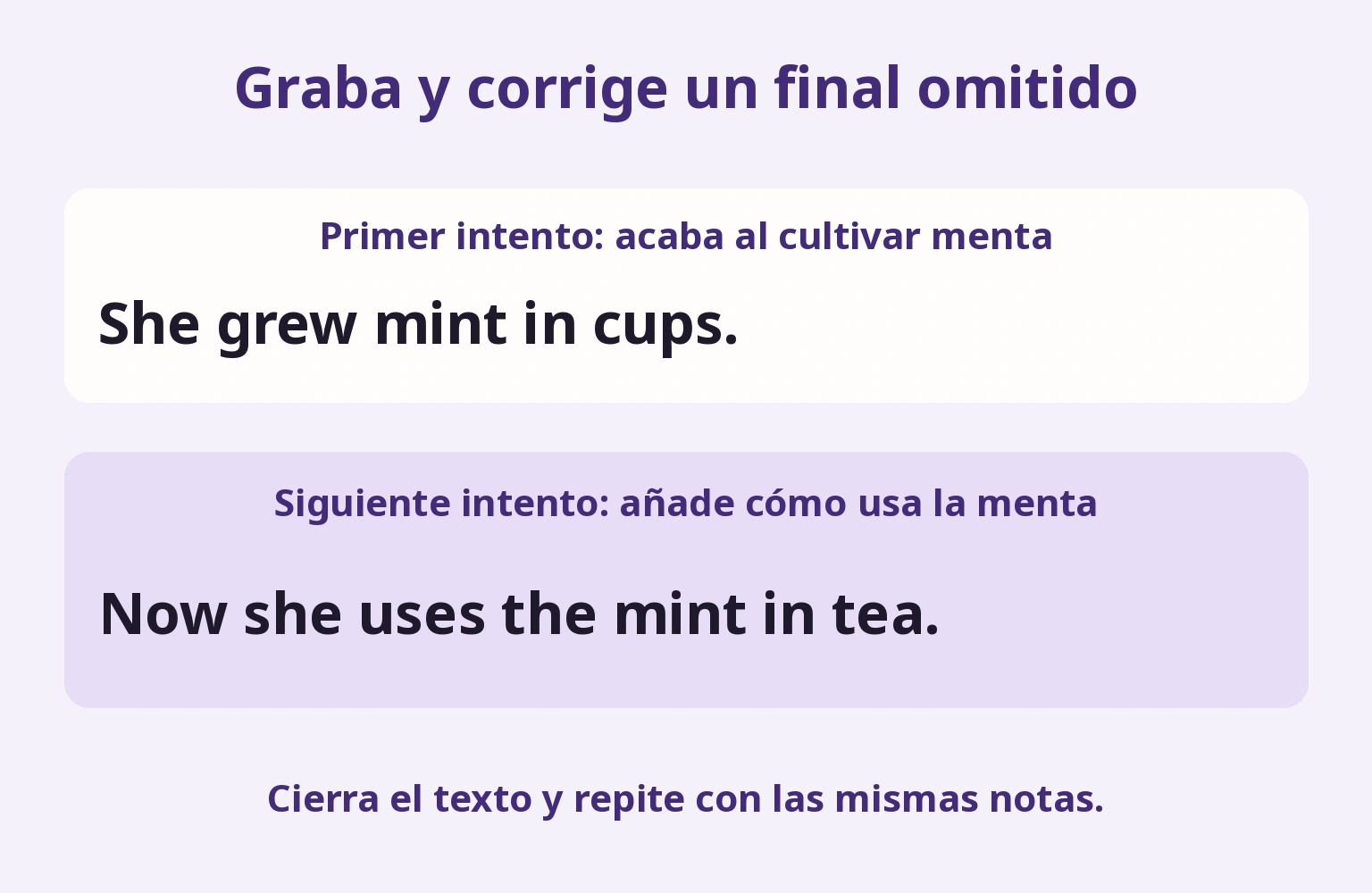 Graba y corrige un final omitido