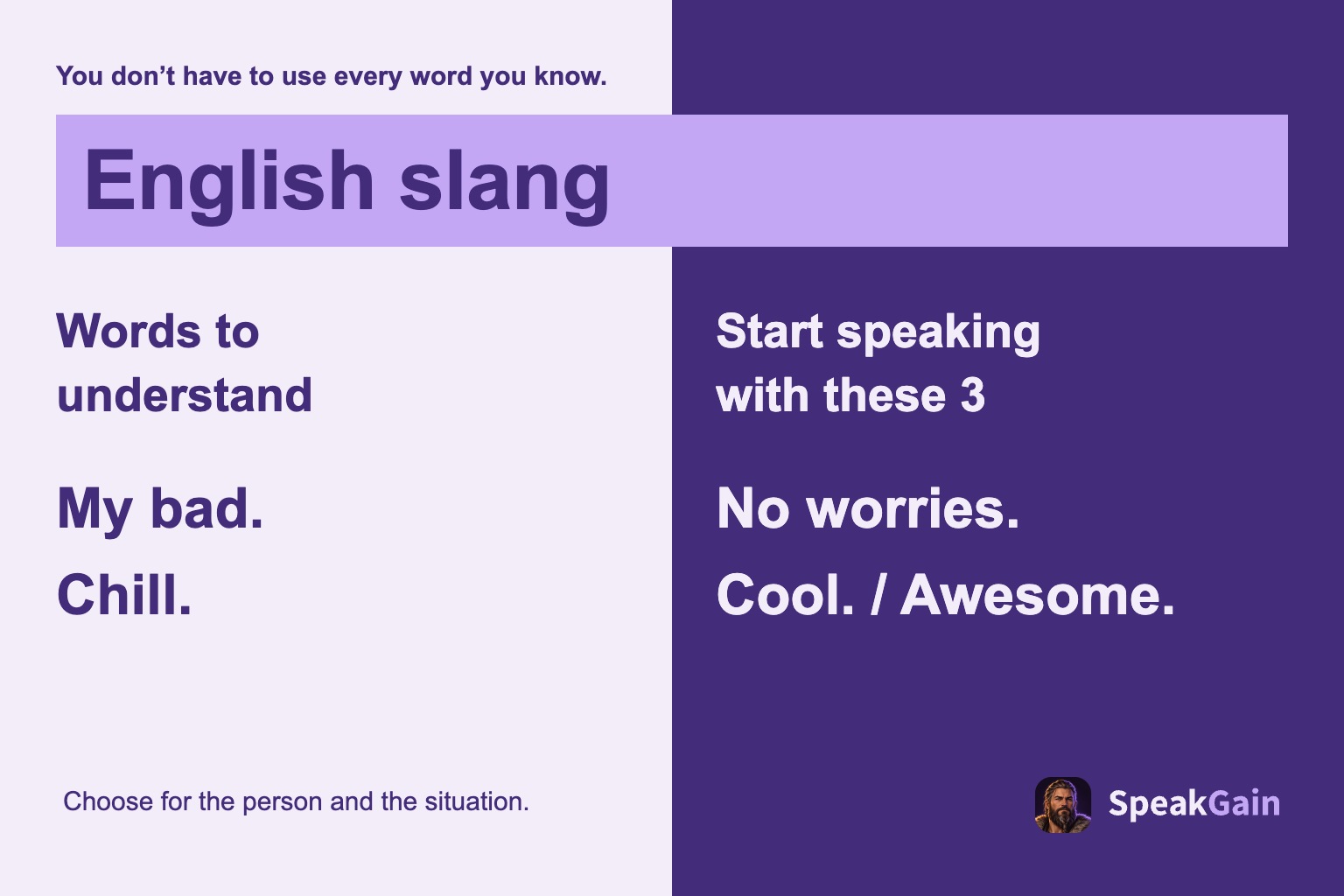 English slang — Words to understand — Start speaking with these 3