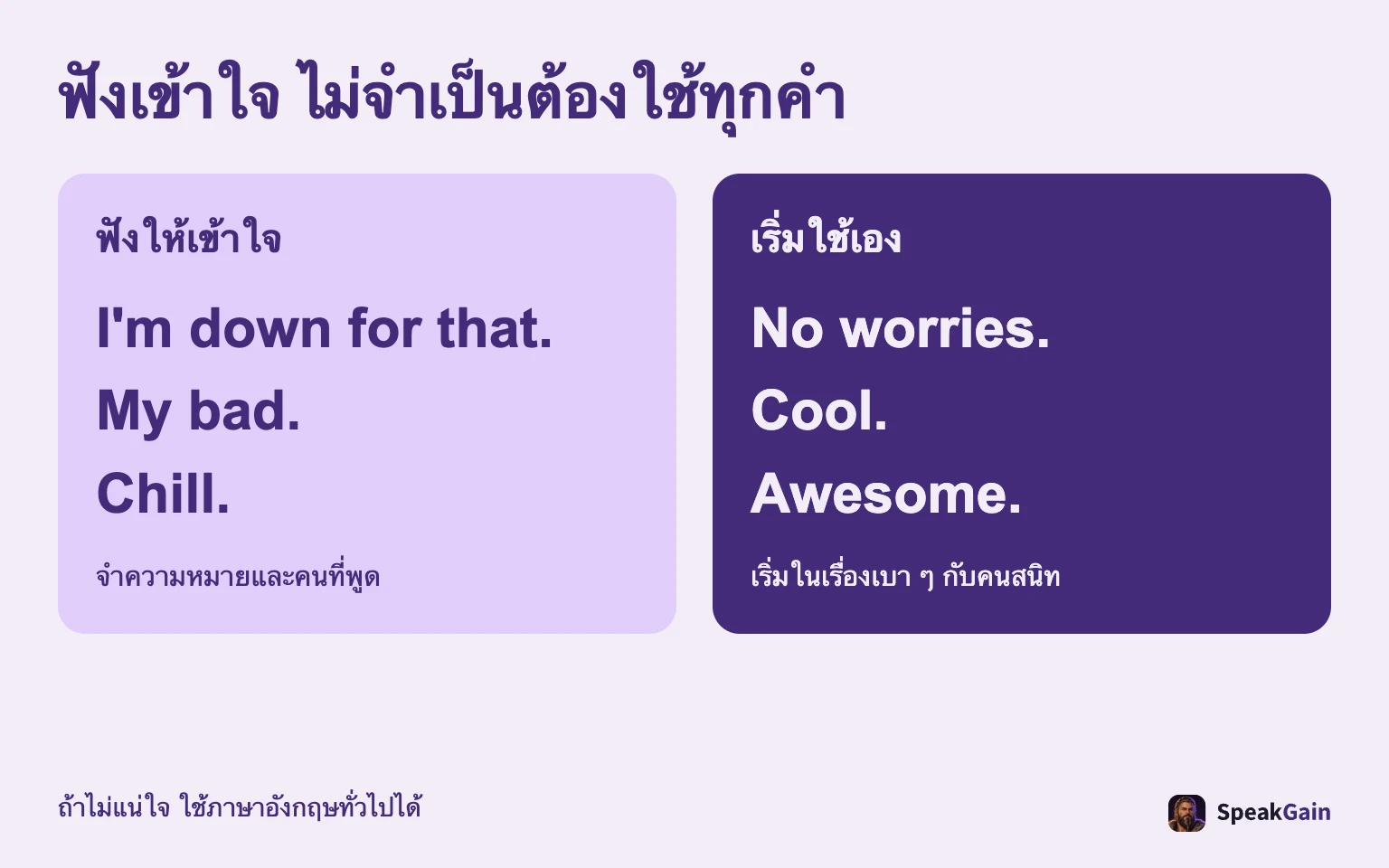 ฟังเข้าใจได้มากกว่าคำที่เลือกพูดเอง