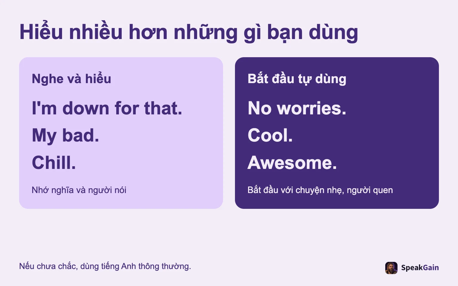 Bạn có thể hiểu nhiều hơn những cách nói mình chọn dùng.