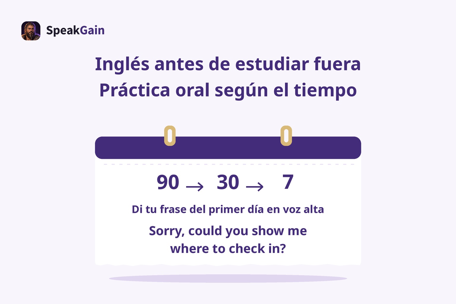 Calendario de sobremesa con hojas desprendibles, 90, 30 y 7 días y una pregunta sobre dónde registrarse