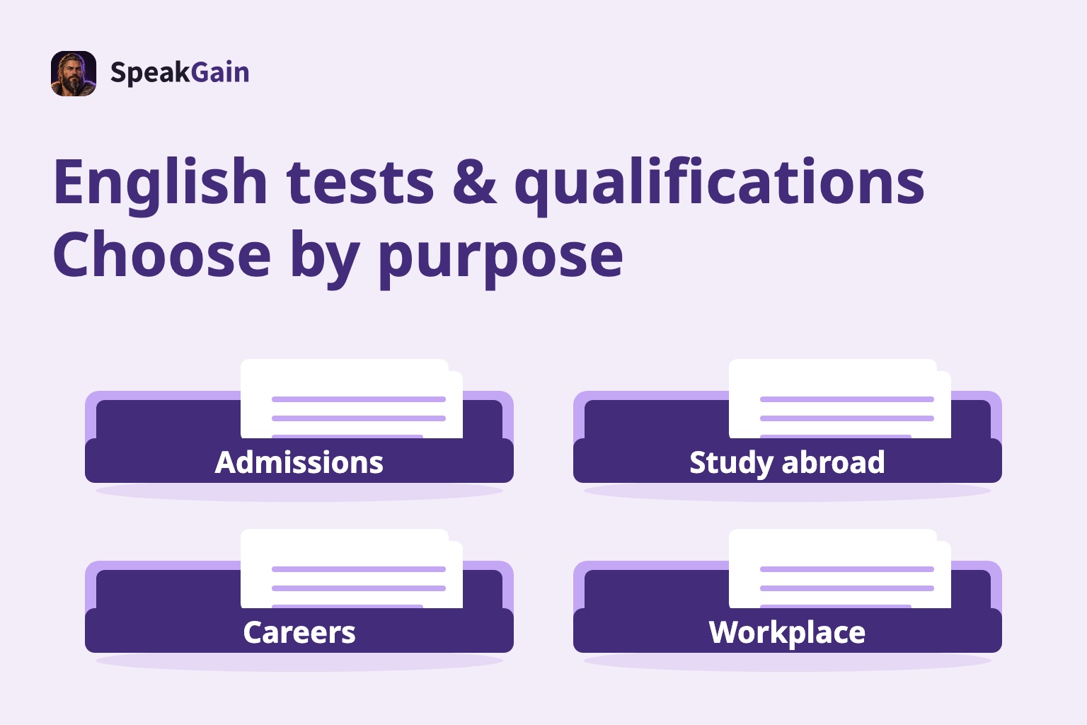 Four trays for admissions, study abroad, careers and workplace assessment