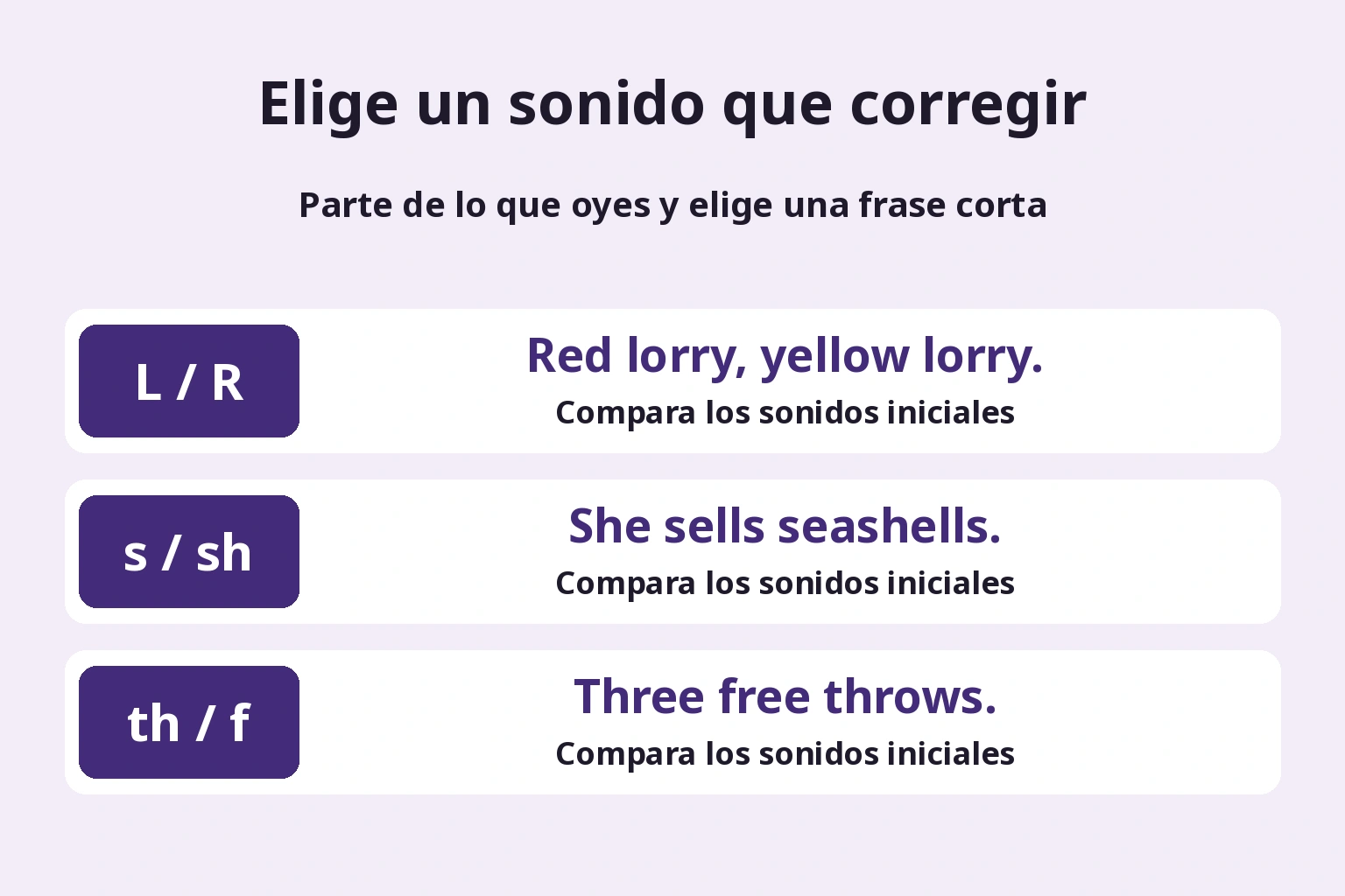 Elige un sonido de tu grabación en vez de completar toda la lista.