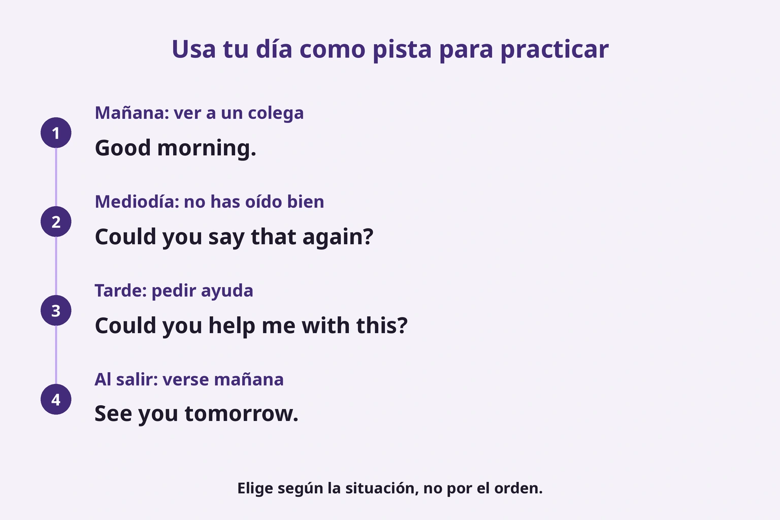 Usa tu día como pista para practicar