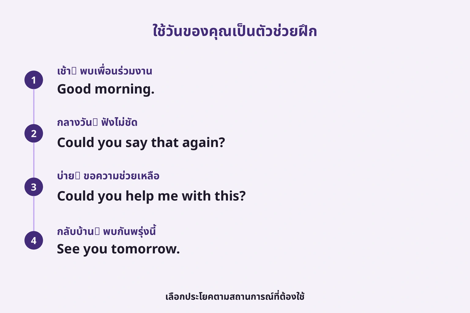 ใช้วันของคุณเป็นตัวช่วยฝึก