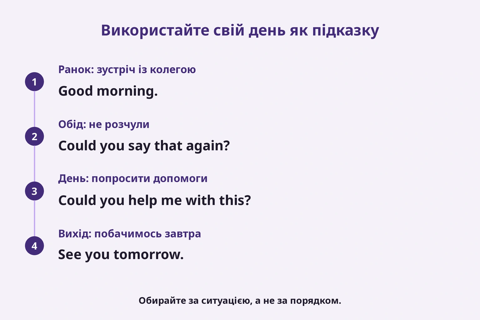 Використайте свій день як підказку