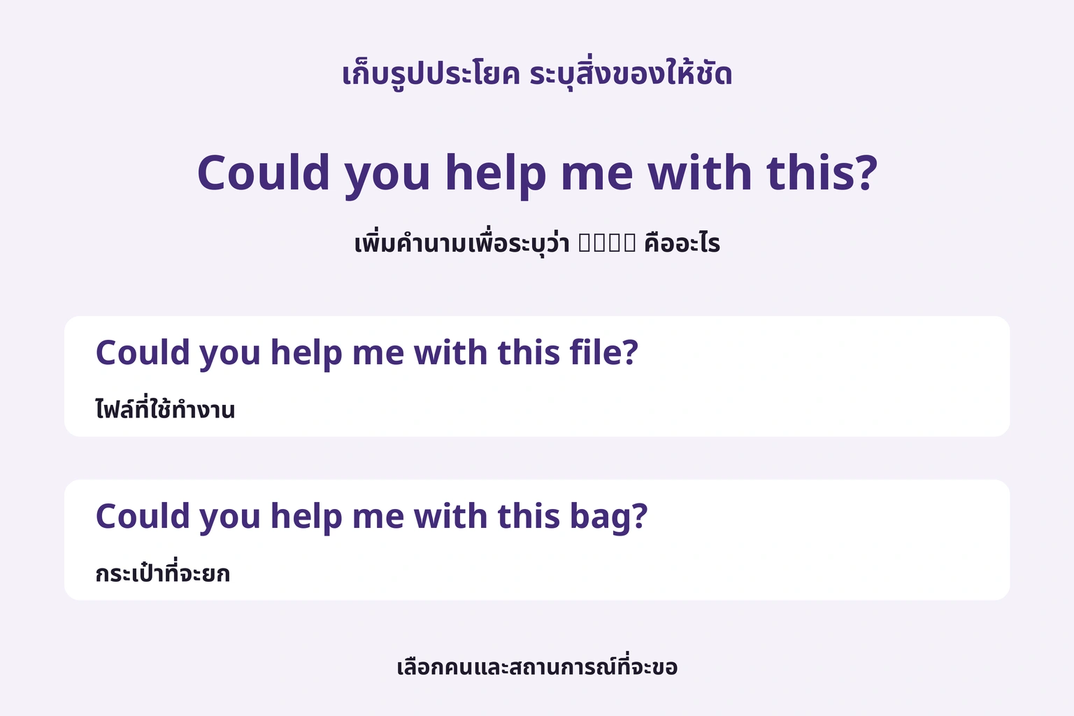 เก็บรูปประโยค ระบุสิ่งของให้ชัด