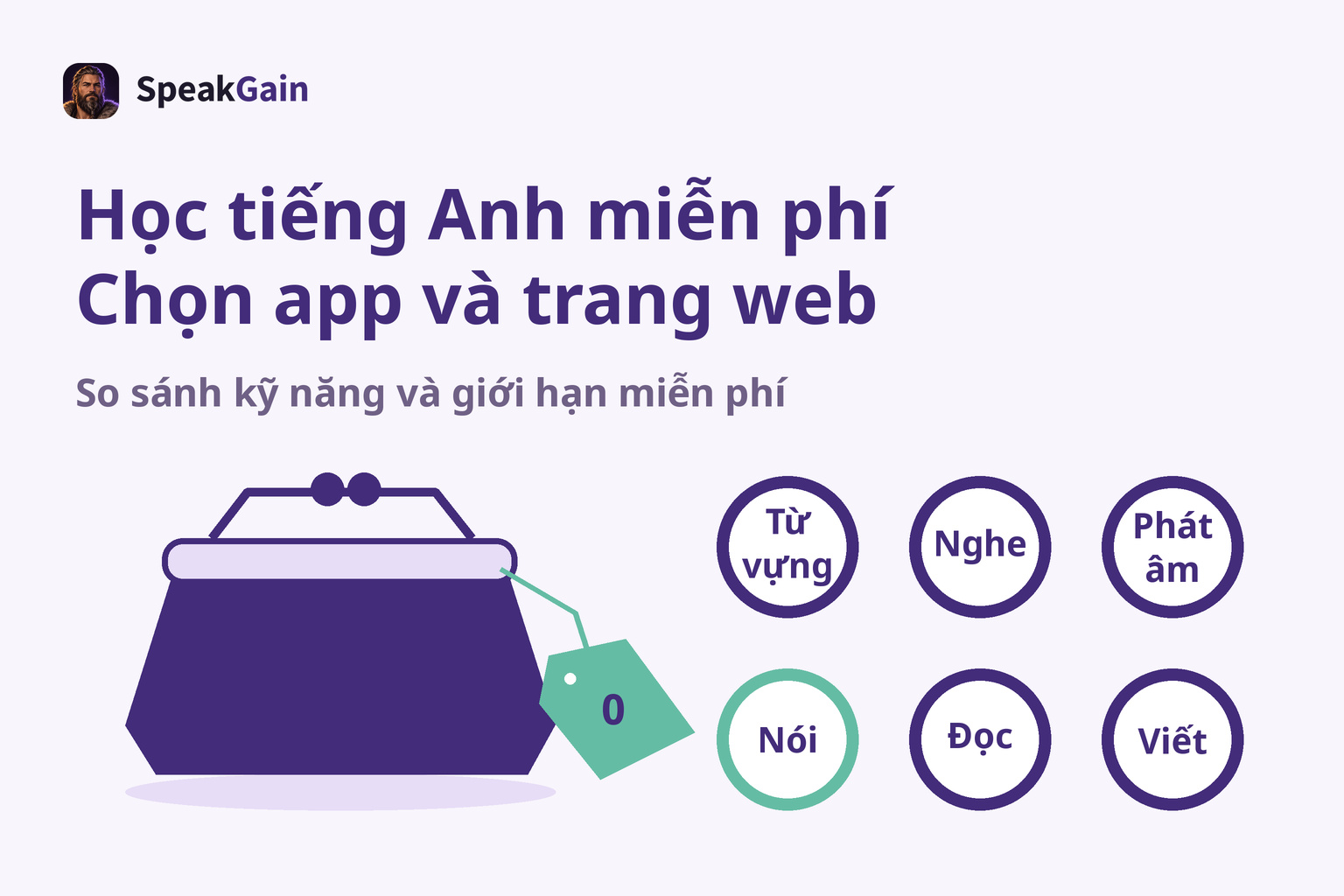 Học tiếng Anh miễn phí Chọn app và trang web — So sánh kỹ năng và giới hạn miễn phí
