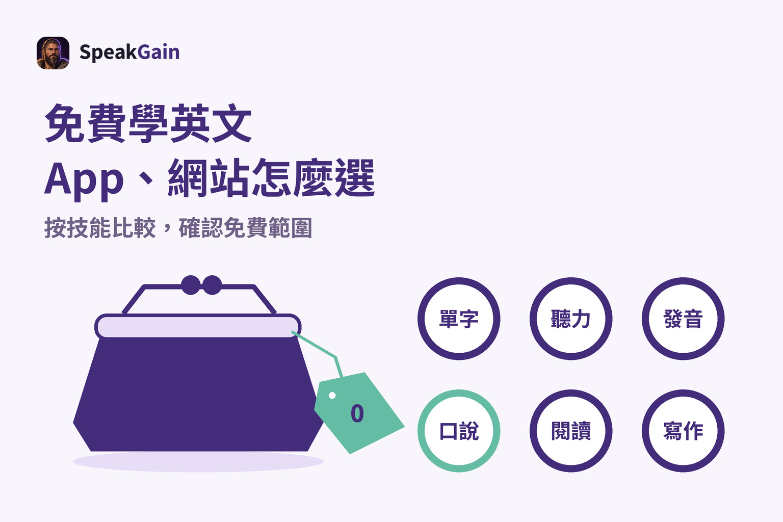 免費學英文 App、網站怎麼選 — 按技能比較，確認免費範圍
