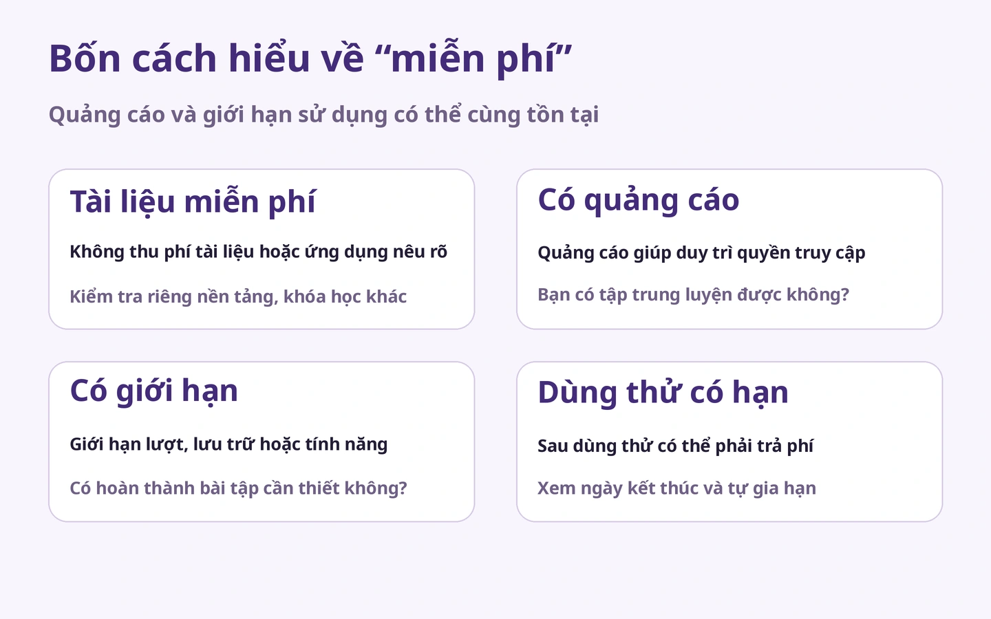 Bốn cách hiểu về “miễn phí”: Quảng cáo và giới hạn sử dụng có thể cùng tồn tại